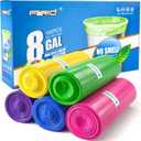 FORID 8 Gallon Trash Bags Multi Colored - Extra Thick Garbage Bags Unscented, Strong Plastic Waste Can Liners for Home Bathroom Office Kitchen,150 Bags 5 Rolls,30 Liters