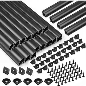 Gerrii 20 Pack 3.3ft/1m Black V-Shaped LED Strip Channel LED Corner Channel