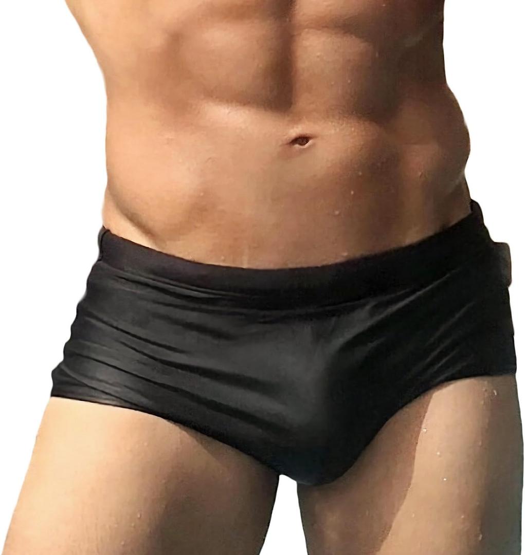 Taddlee Men's Swimwear Sexy Swim Briefs Bikini Board Surf Shorts Boxer Swimsuits (Medium, Black)
