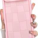 KANGHAR Compatible with iPhone 17 Pro Max Case 2025, Silicone Checkered Cute Pattern, Camera Protection Soft Slim Shockproof Edge Phone Cover for Girls Women -Pink