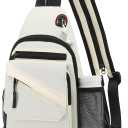 Small Crossbody Bag Casual Sling Bag for Men, Convertible Backpack, 3-in-1 Anti-Theft Shoulder Bag Trendy Daypack for Travel, Beige