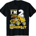 Two 2th Birthday Cool Construction Truck Boy 2 Years Old T-Shirt, Size: 2T