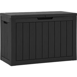 YITAHOME 45 Gallon Deck Box, Outdoor Storage Box for Patio Cushions, Outdoor Tools, Gardening Tools, Sports Equipment, and Throw Pillows, Lockable and Waterproof, Black