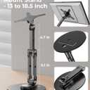 Portable VESA Monitor Stand for 15.6 Inch Monitors, Aluminum Portable Screen Mount for Desk with 360Rotation Bases, Adjustable Secondary Travel Monitor Stand Compatible with 15.6/16/18.5 Inch - Black