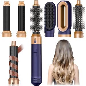 Hair Dryer Brush, 5 in 1 Multi Hair Styler, 110,000 RPM High-Speed Negative Ionic Hair Dryer Fast Drying- Professional Blow Dryer Brush for Curling Volumizing Straightening Waves Styling - Salon Tools (Dark Blue)