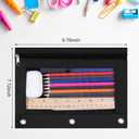 YoeeJob 36 Pack Zipper Pencil Pouch for 3 Ring Binder with Clear Window for School and Office Supplies (Black)