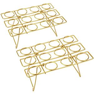 Patelai 2 Pack Ice Cream Cone Baking Racks 12-cavity Cupcake Cone Holders Cupcakes Display Stands Cooling Racks for Home Kitchen Baking Cooking Ice Cream Tools Supplies(Gold)