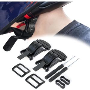 Helmet Quick Release Buckle Kit for Motorcycle Helmet, Metal Motorcycle Helmet Accessories, Helmet Chin Strap Replace D-RING Helmets Up to 1", Suitable for Full Helmet, Half Helmet, 2 PCS (Black 2 Pack)