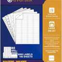 1/2" x 1-3/4", 100 Sheets, 8000 Return Address Labels for Laser & Inkjet Printers, Letter Size