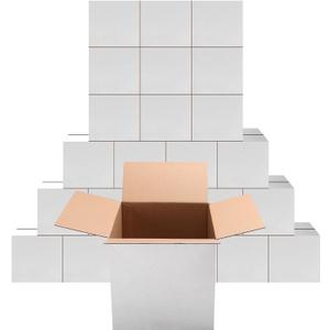 PETAFLOP 8x8x8 Shipping Boxes Set of 25, Small White Cardboard Mailer Box for Packing, Mailing, Business