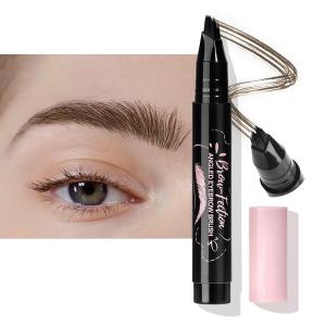 Eyebrow Pen Easy to Use, Eyebrow Brush Quick Drying,Microblading Eyebrow Pen Natural.Hair-Like Strokes, 24hrs Long-Lasting (02# Tawny Brown)