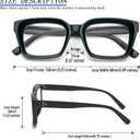 REAVEE 2 Pack Oversized Reading Glasses for Women Men Blue Light Blocking, Ladies Stylish Retro Square Large Computer Readers (Black/Grey 2.0x)