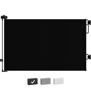 Cumbor Retractable Baby Gates for Stairs, Mom Choice Award Winner-55 Wide Mesh Dog Gate for Doorways, 34" Tall Easy to Use Pet Fence for The House, Toddler Safety Essentials Indoor & Outdoor, Black