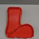 Uiifan 24 Pcs Santa Boot Serving Trays, Mexican Christmas Party Decorations Christmas Goodie Trays Disposable Xmas Party Supplies Plastic Snacks Plates