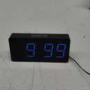 Peakeep Digital Alarm Clock for Bedroom Bedside, Loud Alarm Clock for Heavy Sleepers, Large Big LED Numbers for Seniors, Battery Backup Plug in Electric Clock with USB Charger (Blue)