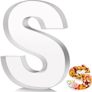 Mifoci 13.7" Fillable Paper Mache Cardboard Letter for Charcuterie Birthday Party and Anniversary Fillable Paper Mache Chocolate Candy Decoration Letter S