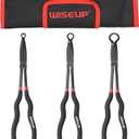 WISEUP 3-Piece 11" Long Reach Hose Grip Pliers Set, 5/16-Inch, 1/2-Inch, 3/4-Inch Dia O-shape nose plier for Easy Removal and Installation of Automotive Hoses and Fitting
