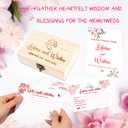 Advice and Wishes Cards Box - 50 Pcs Double Sided Floral Wedding & Baby Shower Advice Cards, Bridal Shower Decorations, Funny Advice for Bride & Groom, Well Wishes Box for Graduation, Christmas, Birthday Party