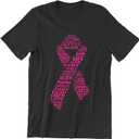 Promotion & Beyond Breast Cancer Awareness Pink Ribbon T-Shirt for Men Breast Cancer Shirts (X-Large, Black)