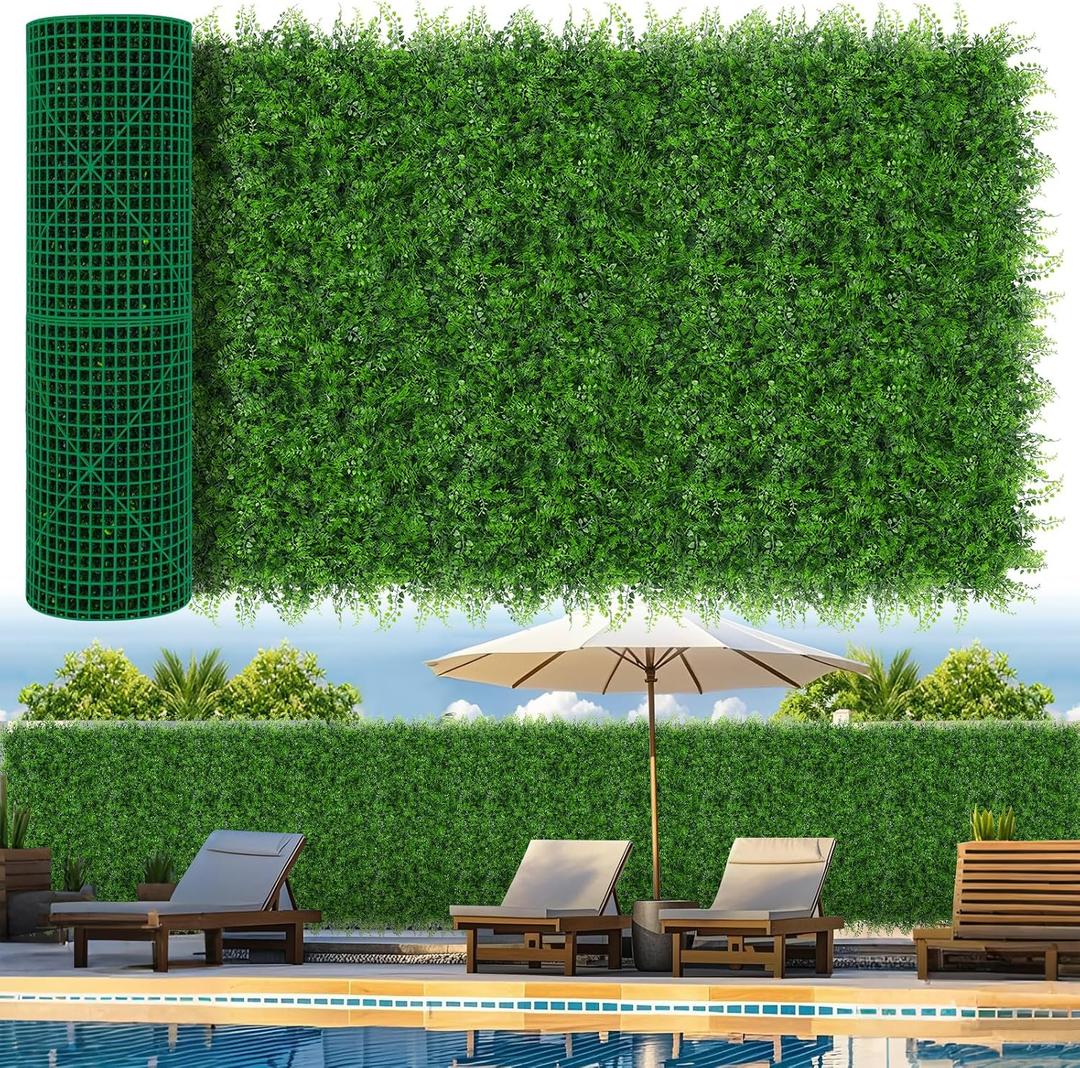 Grooy 40"x120"(33.33 SQFT) Artificial Hedge Grass Wall Roll Panels, Boxwood Panels, Greenery Wall Backdrop, UV Protected Privacy Fence Screen for Outdoor Indoor Wedding Dcor