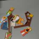 Spiareal 11 Pcs Wooden Nativity Set for Kids Mini People Scene Set Jesus Stable Wood PlaySet Christmas Story Decoration Xmas Holiday Manger for Indoor Outdoor Home Display Tabletop