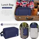 NOL Natural Organic Lifestyle Freezable Snack Bag, Leakproof Cooler Lunch Bag, Reusable, Zip Closure with Buckle Handle Nylon Waterproof Snack Box for Work Travel-Navy blue