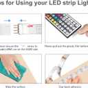 DAYBETTER Led Strip Lights 32.8 ft RGB Color Changing Lights Strip for Bedroom, Desk, Home Decoration, with Remote and Power Supply