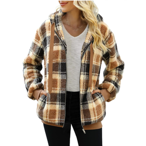 Nirovien Womens Sherpa Jacket Fuzzy Zip Up Hoodie Oversized Fleece Jackets Fluffy Coat with Pockets 2XL