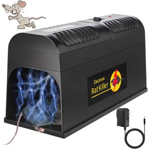 2025 Electric Mouse Trap Zapper Powerful Rat Traps Indoor for Homes with Anti-Escape Door,Reusable&Effective Humane Rodent Zapper Electric Shock Mouse Killer for Garage,Bedroom,Home