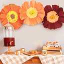 3 x NICROHOME Wedding Party Decorations, 6 PCS Large Dark Red and Orange Crepe Paper Flowers Pom Poms Decorations for Engagement, Bridal Shower Cutie Baby Shower Holiday Party Supplies