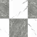40-Pack Peel and Stick Tile Vinyl Floor Glossy 12 x 12, Self Adhesive Waterproof Flooring Planks for Kitchen, Dining Room, Bedrooms, Cover 40 Sq. Ft, Dark Grey&White Marble (20 per Color)