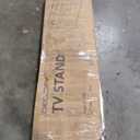 Farmhouse TV Stand for 55 65 75 Inch TVs, Entertainment Center with LED Light, Storage Cabinets, Sliding Barn Doors and Adjustable Shelf, Media TV Console TV Stand Table for Living Room (White)