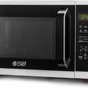 COMMERCIAL CHEF 0.9 Cubic Foot Microwave with 10 Power Levels, Small Microwave with Grip Handle, 900W Countertop Microwave with Digital Display, Door Lock and Kitchen Timer, White (0.9 Cubic Feet)