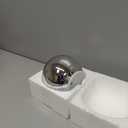 Mercury Glass Ball Lamp with Timer, Silver Cordless Glass Orb Christmas Decor Globe Led Table Light, Modern Light Up Battery Operated Sphere Night Light for Home Bedroom Indoor Decor, Small (4.8 Inch with Timer)