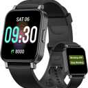 Pedometer Watch Senior Friendly No App/Phone Required, Waterproof Fitness Tracker Watch with Step Counter Calories/Sleep Tracker for Walking Running for Men Women (Black)