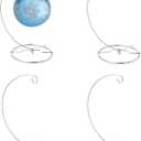 HOHIYA Christmas Ornament Display Stand 4 Pack 9.5" Chrome Silver Twist Wire Holders for 150mm/6inch Glass Terrarium Air Plant Halloween Xmas and Easter Decorations