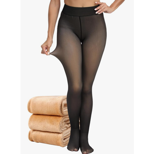 Women's Fleece Lined Tights - Fake Sheer Warm Pantyhose Thick Winter Leggings Size 18