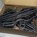 Higher Hangers Premium Black Plastic Hangers, Slimline Space Saving Hangers for Clothes, Closet Organizer for College Dorms, RVs & More, Creates Closet Space, Reduces Wrinkles & Clutter, 120-Pack, 17 inches wide x 6 inches tall x 1/4 inch thick
