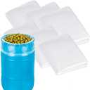 6-Pack 55 Gallon Drum Liners, Large Clear Plastic Drum Liner Storage - Heavy Duty Double Layer Thickness 5.5Mil