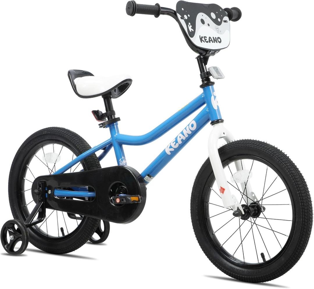 KEANO 12" Kids Bike for 3-4 Yrs, Training Wheels, BMX Style, Blue