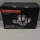 Meythway Stainless Steel Pots and Pans Set Non Toxic, 6PCs Kitchen Cookware Sets with Stay-Cool Handles, Non-Stick, Dishwasher Safe&Compatible with All Stovetops (Gas,Electric&Induction)