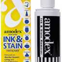 Amodex Ink & Stain Remover for Clothes, Leather and Skin - Removes Ink, Ballpoint, Sharpie, Grease and More, Works on Set-in Stains, Gentle but Powerful, 4oz/120ml Bottle (Pack of 2)