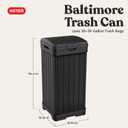 Keter Baltimore Resin 38 Gallon Outdoor Kitchen Trash Can with Lid and Drip Tray for Easy Cleaning-Perfect for Patio Dining, Black