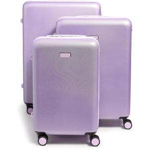 Vera Bradley Women's Hardside Rolling Suitcase Luggage, Purple Shimmer, 22" Carry On, 26" Check In, & 29" Check In