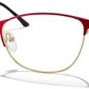 Cat Eye Reading Glasses For Women Retro Design Reader Computer Glasses with Spring Hinges (Red-53)