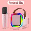 Mini Karaoke Machine for Kids Gift, Mini Kraoke Machin Portable Bluetooth Speaker with 2 Microphone, Mini Kraoke Machine for Girls Birthday 4, 5, 6, 7, 8, 9, 10+ Year Old Pink