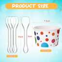 Boao 200 Set 5 oz Ice Cream Cups with Spoons Disposable Paper Sundae Dessert Bowls Summer Party Supplies (Bright Style)