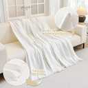 MYSKY HOME Sofa Covers for 2 Cushion Couch L Shaped Couch Cover Washable Couch Cover with Tassels Boho Couch Covers Non Slip Super Universal Soft Sofa Slipcover for Kids, Dogs, Pets, 71"x118", White