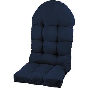 Chair Cushion, Rocking Chair Cushion 44x19.4x4 inch, High Back Patio Cushions of Upper and Lower with Ties, Sunscreen and Fade-Resistant (Dark Blue, 1)