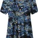 U.Vomade Women's Plus Size Tops Short Sleeve Blouses Flowy Summer Tunic Tops M-4X (XL)